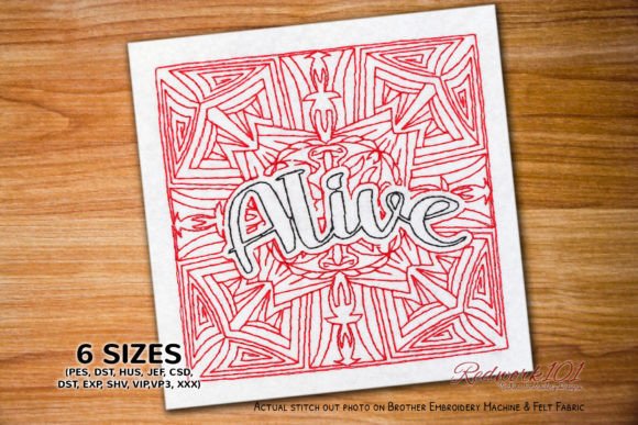 Alive Word Redwork Embroidery: A Designer’s Review