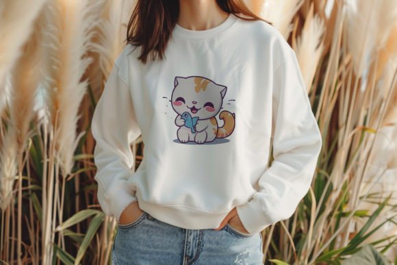 Cute Cat Bite Fish Embroidery Design Review