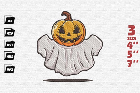 Ghost Boo with Pumpkin Face Embroidery Review