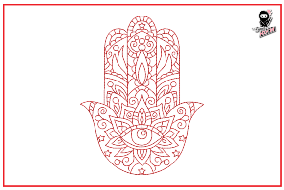 Hamsa Hand Redwork Embroidery Review