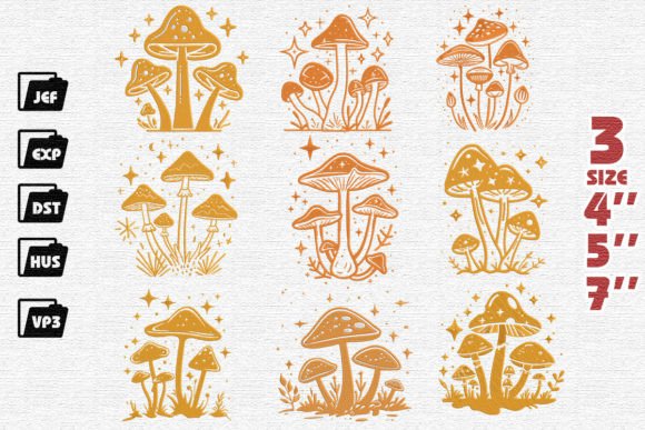 Mushrooms and Stars Embroidery Set