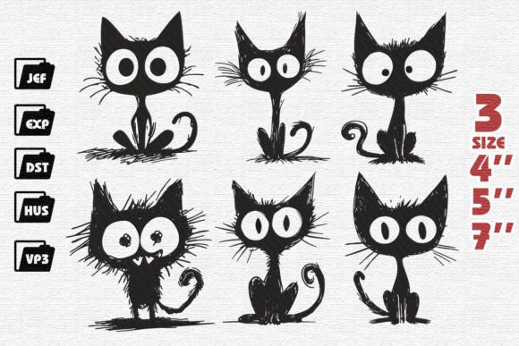 Set of 9 Funny Cat Embroidery Review